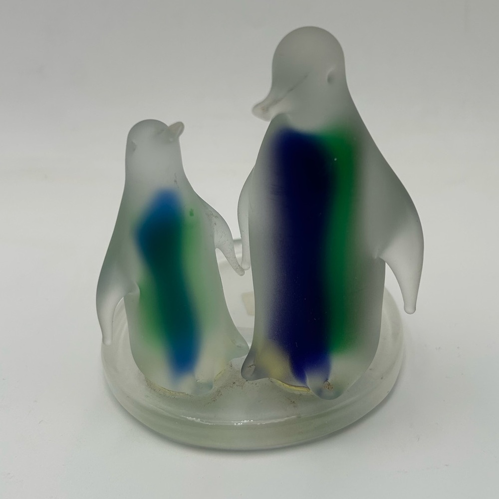 Partylite Frosted Glass Penguin Tealight Holder